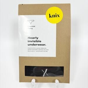 Knix Essential Thong M Underwear Panties Seamless Performance Black New‎ Sealed